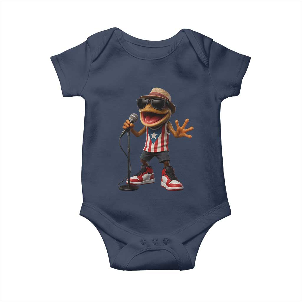 Coqui Puerto Rican Flag Baby Onesie Taino Boricua Frog Singing - Wonder Print Shop