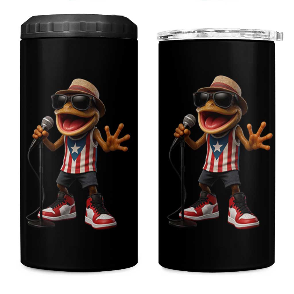 Coqui Puerto Rican Flag 4 in 1 Can Cooler Tumbler Taino Boricua Frog Singing - Wonder Print Shop