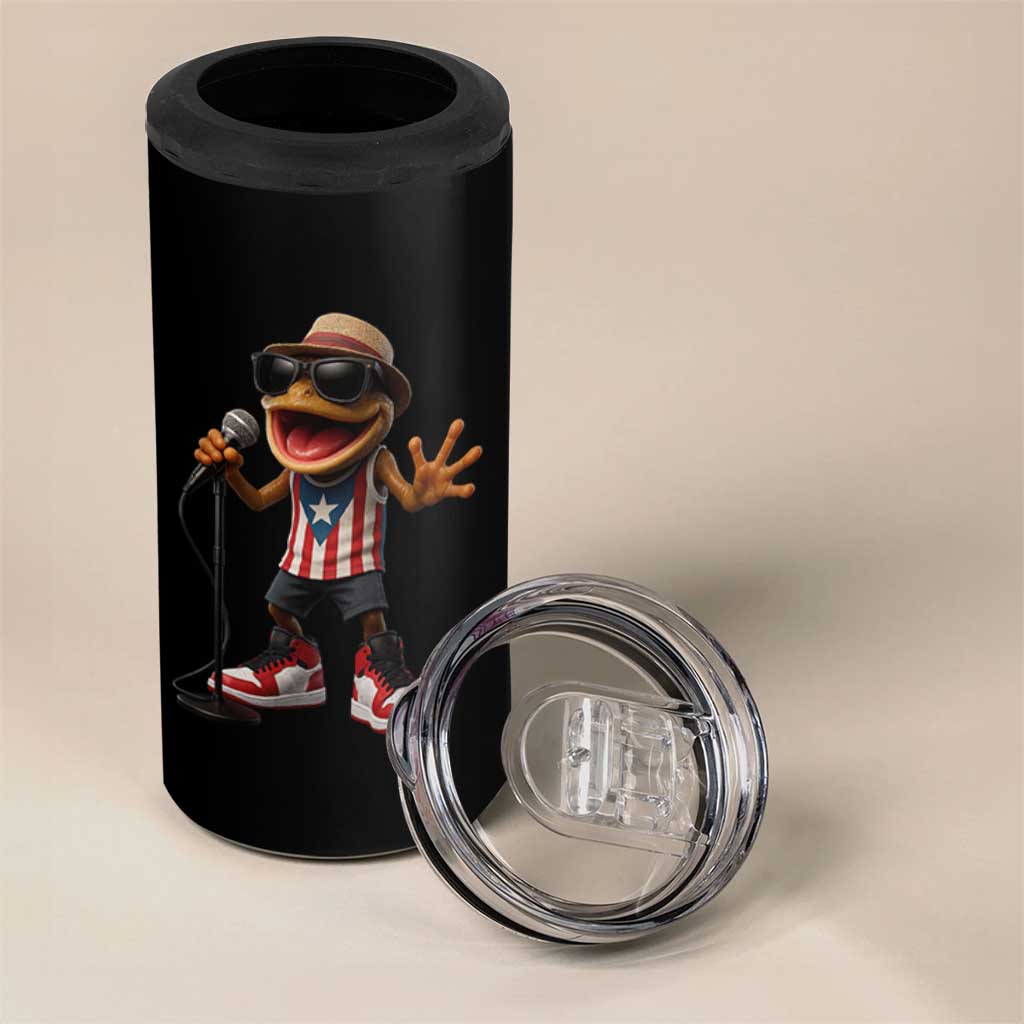 Coqui Puerto Rican Flag 4 in 1 Can Cooler Tumbler Taino Boricua Frog Singing - Wonder Print Shop