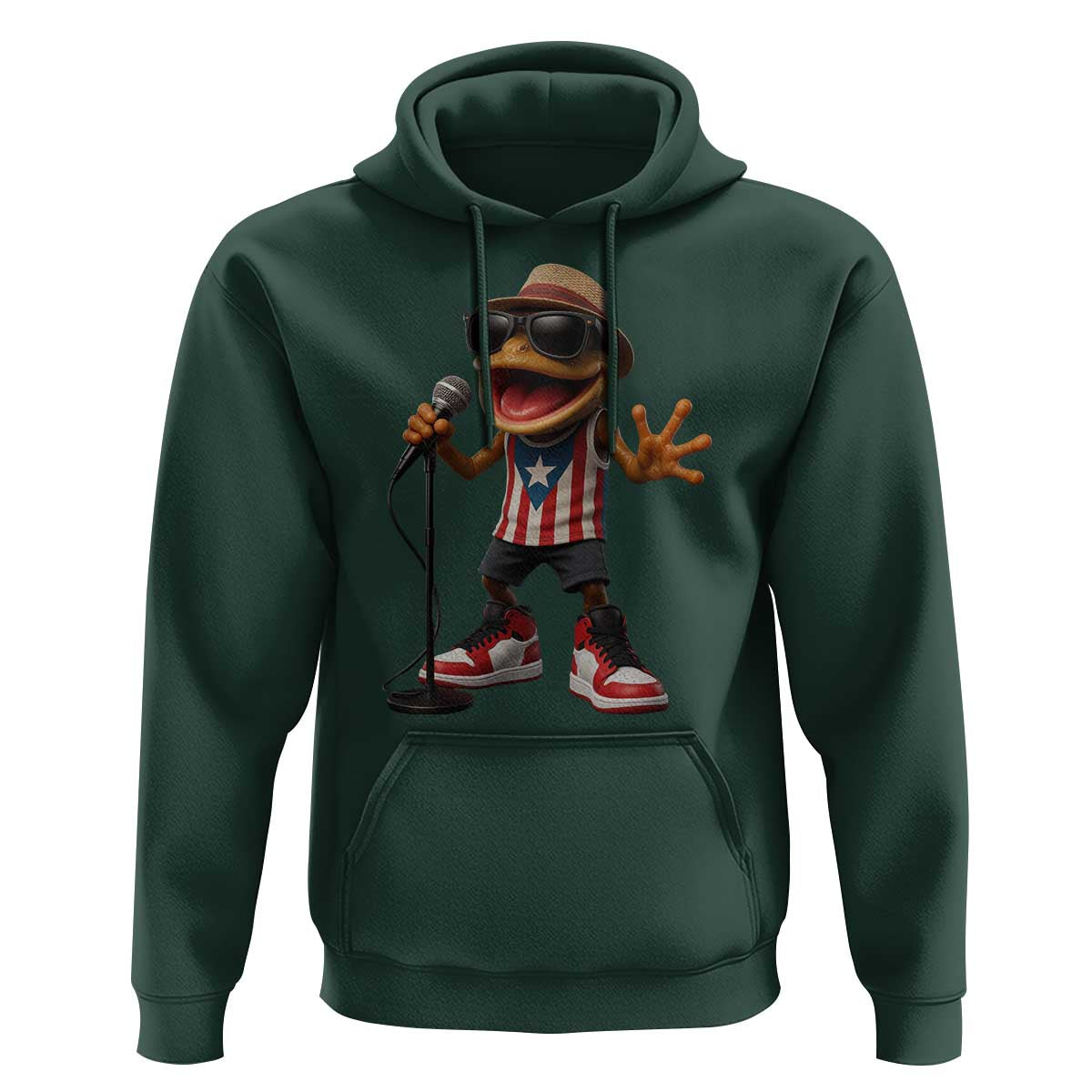 Coqui Puerto Rican Flag Hoodie Taino Boricua Frog Singing - Wonder Print Shop