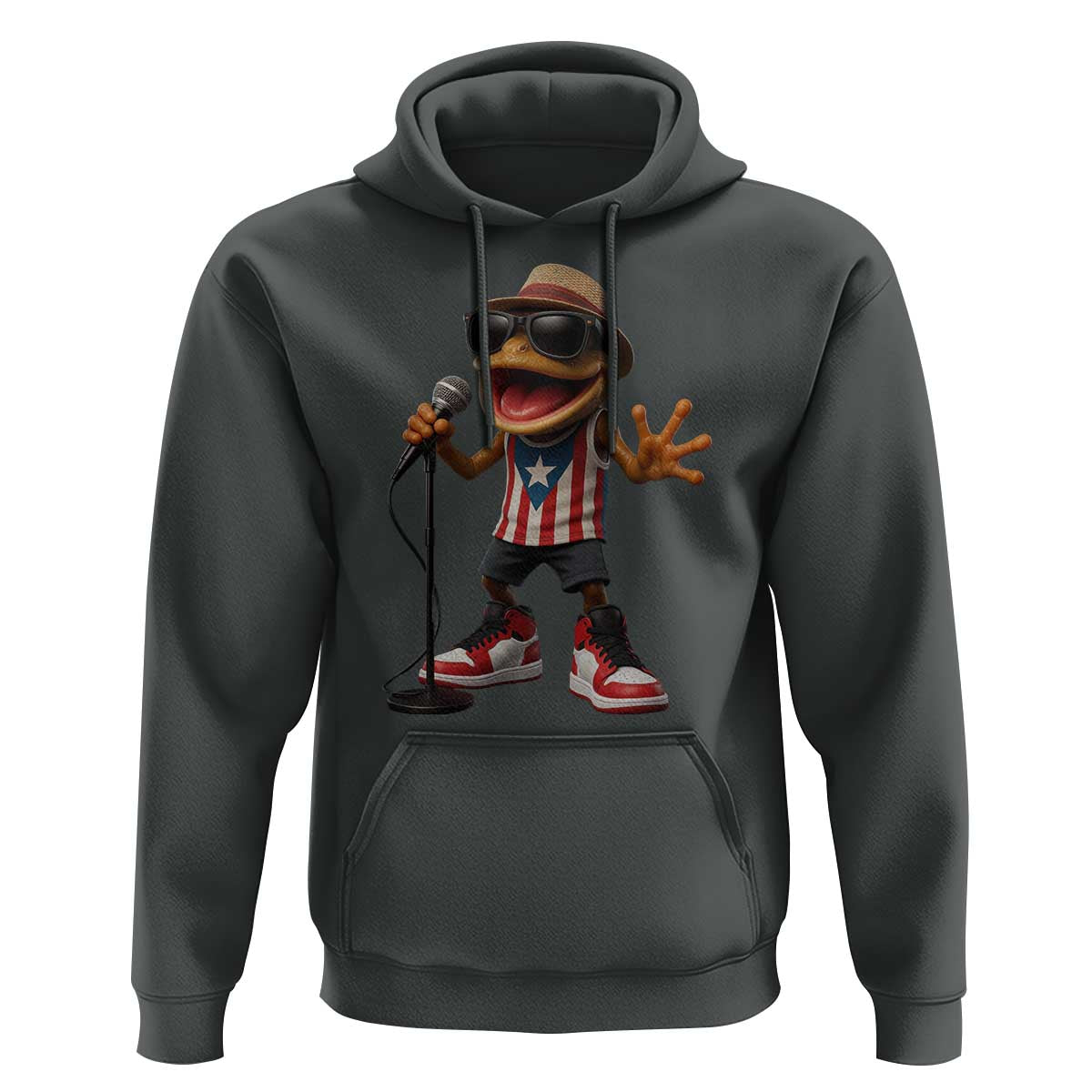 Coqui Puerto Rican Flag Hoodie Taino Boricua Frog Singing - Wonder Print Shop