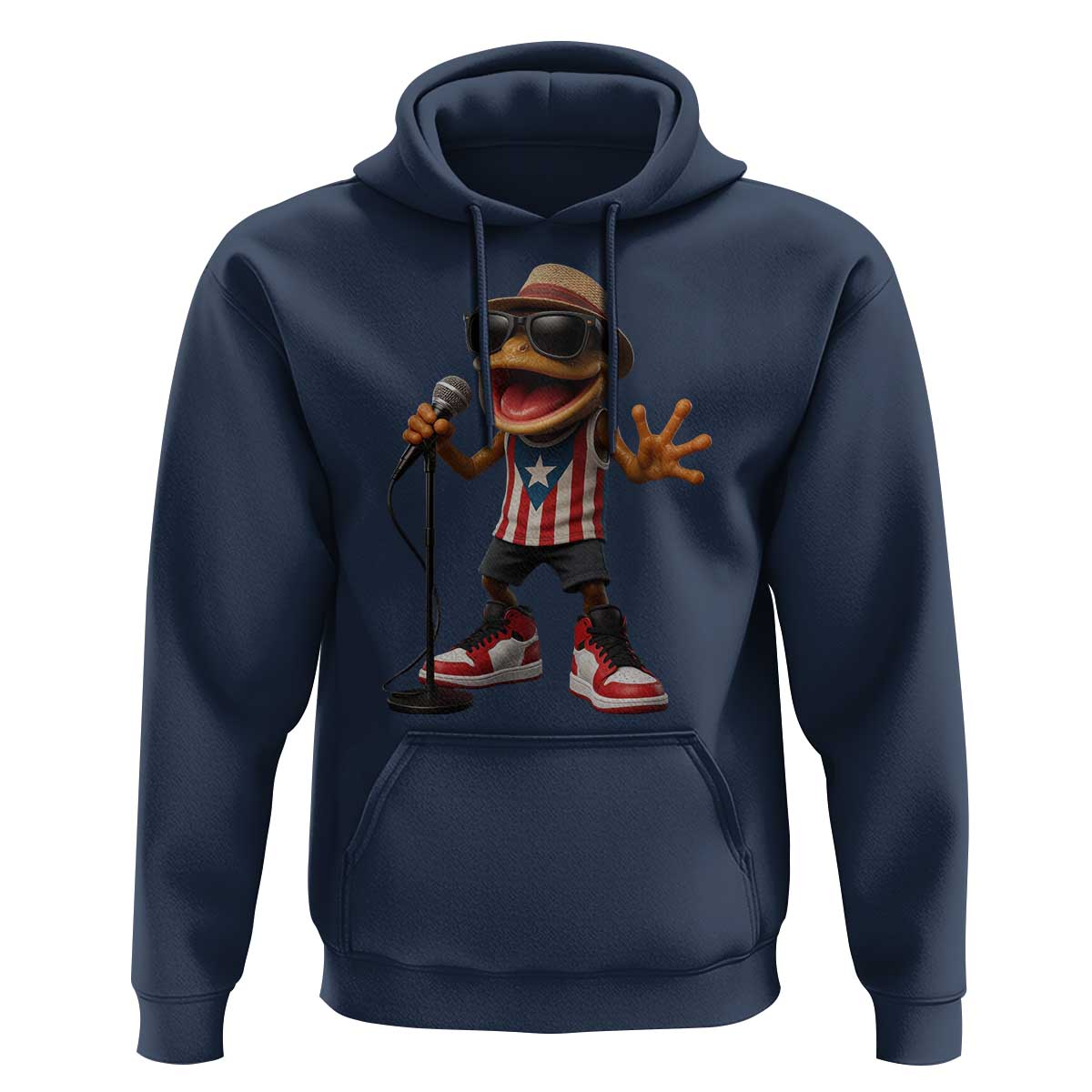 Coqui Puerto Rican Flag Hoodie Taino Boricua Frog Singing - Wonder Print Shop