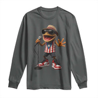 Coqui Puerto Rican Flag Long Sleeve Shirt Taino Boricua Frog Singing - Wonder Print Shop