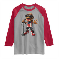 Coqui Puerto Rican Flag Raglan Shirt Taino Boricua Frog Singing - Wonder Print Shop