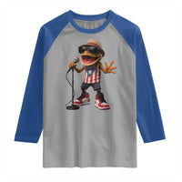 Coqui Puerto Rican Flag Raglan Shirt Taino Boricua Frog Singing - Wonder Print Shop