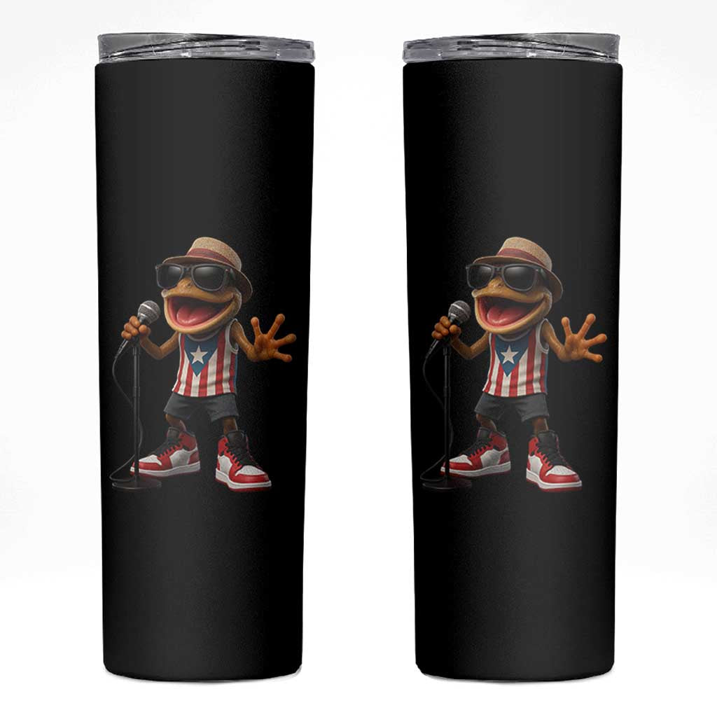 Coqui Puerto Rican Flag Skinny Tumbler Taino Boricua Frog Singing - Wonder Print Shop