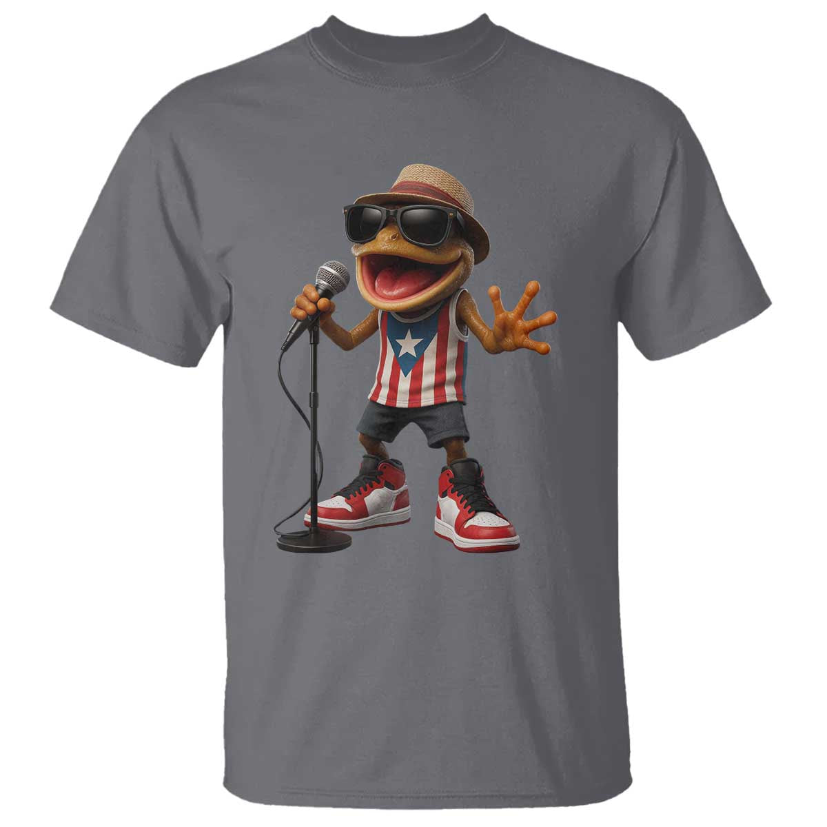Coqui Puerto Rican Flag T Shirt Taino Boricua Frog Singing - Wonder Print Shop