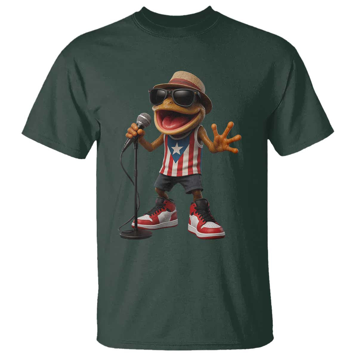 Coqui Puerto Rican Flag T Shirt Taino Boricua Frog Singing - Wonder Print Shop