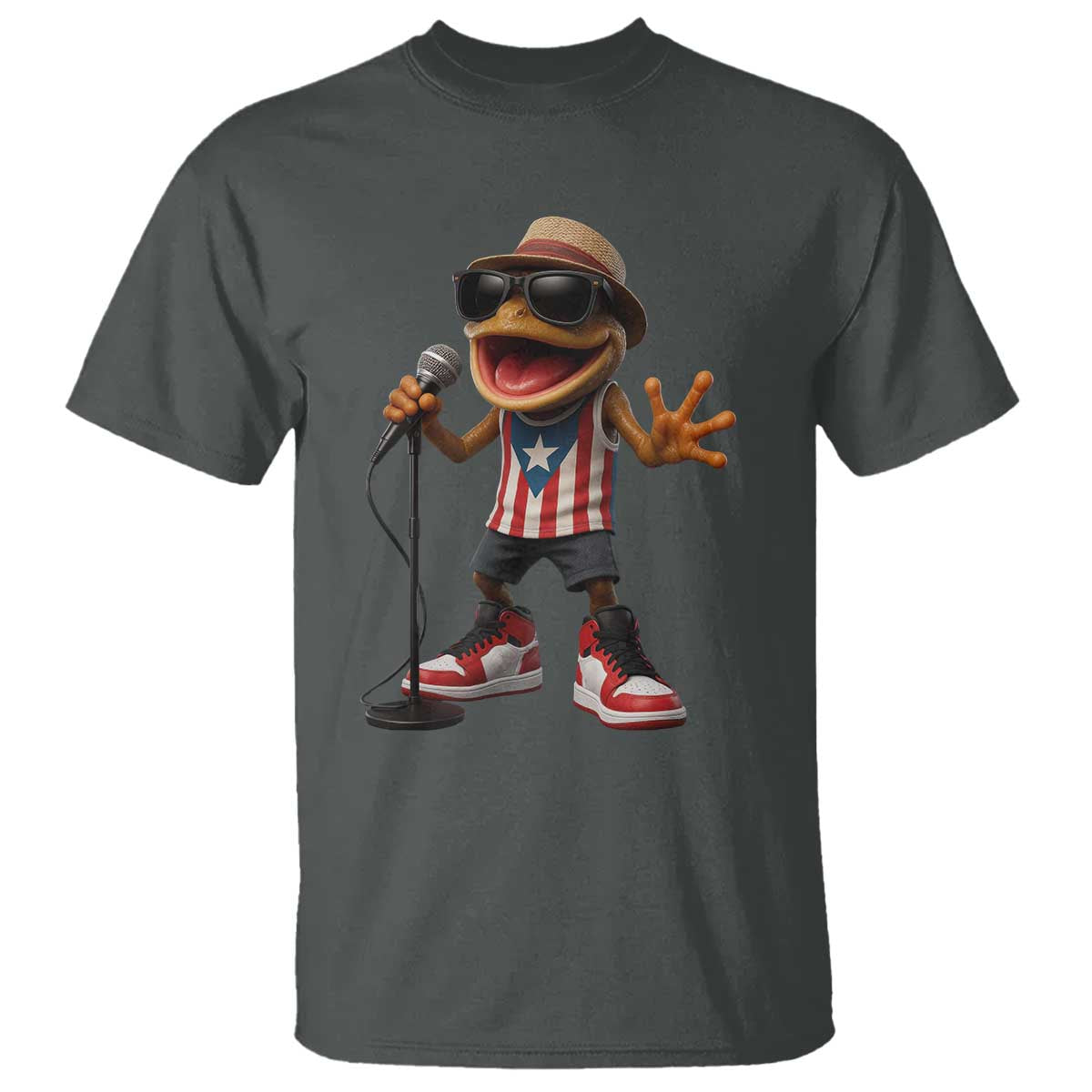 Coqui Puerto Rican Flag T Shirt Taino Boricua Frog Singing - Wonder Print Shop