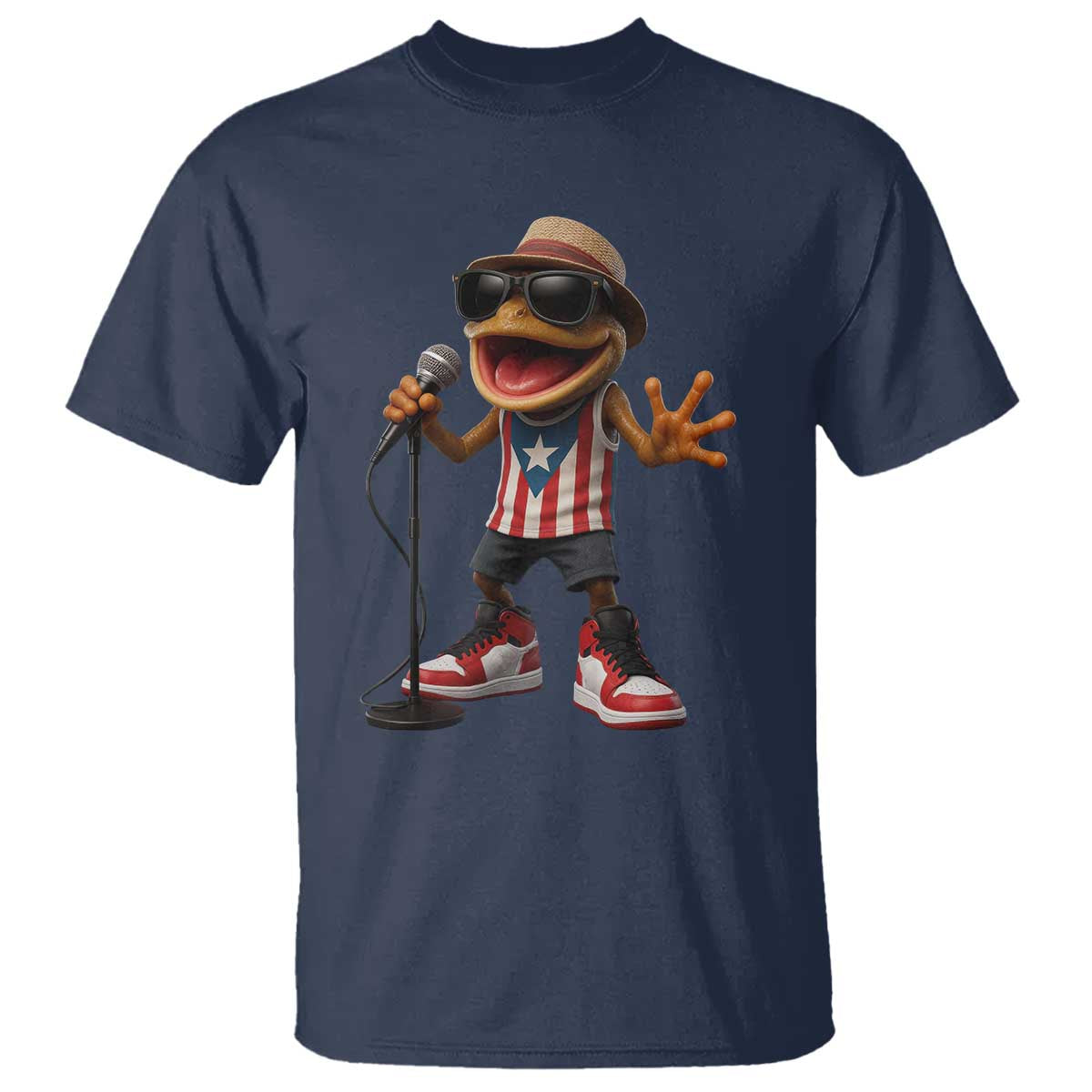 Coqui Puerto Rican Flag T Shirt Taino Boricua Frog Singing - Wonder Print Shop