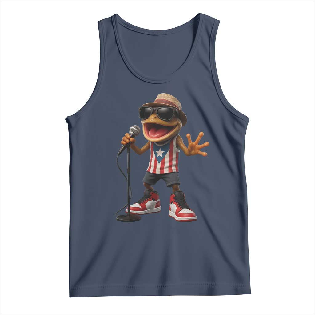 Coqui Puerto Rican Flag Tank Top Taino Boricua Frog Singing - Wonder Print Shop