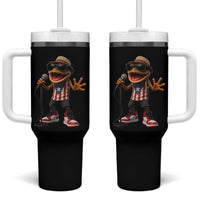 Coqui Puerto Rican Flag Tumbler With Handle Taino Boricua Frog Singing - Wonder Print Shop