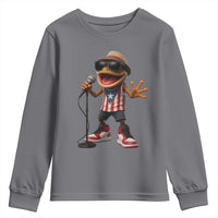 Coqui Puerto Rican Flag Youth Sweatshirt Taino Boricua Frog Singing - Wonder Print Shop