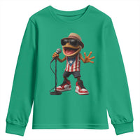 Coqui Puerto Rican Flag Youth Sweatshirt Taino Boricua Frog Singing - Wonder Print Shop