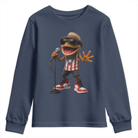 Coqui Puerto Rican Flag Youth Sweatshirt Taino Boricua Frog Singing - Wonder Print Shop