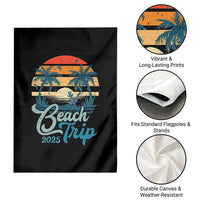 Beach Trip 2025 Garden Flag Summer Vacation Vintage 70's Retro - Wonder Print Shop