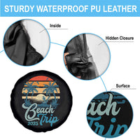 Beach Trip 2025 Spare Tire Cover Summer Vacation Vintage 70's Retro - Wonder Print Shop