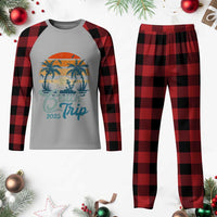 Beach Trip 2025 Plaid Pajama Set Summer Vacation Vintage 70's Retro - Wonder Print Shop