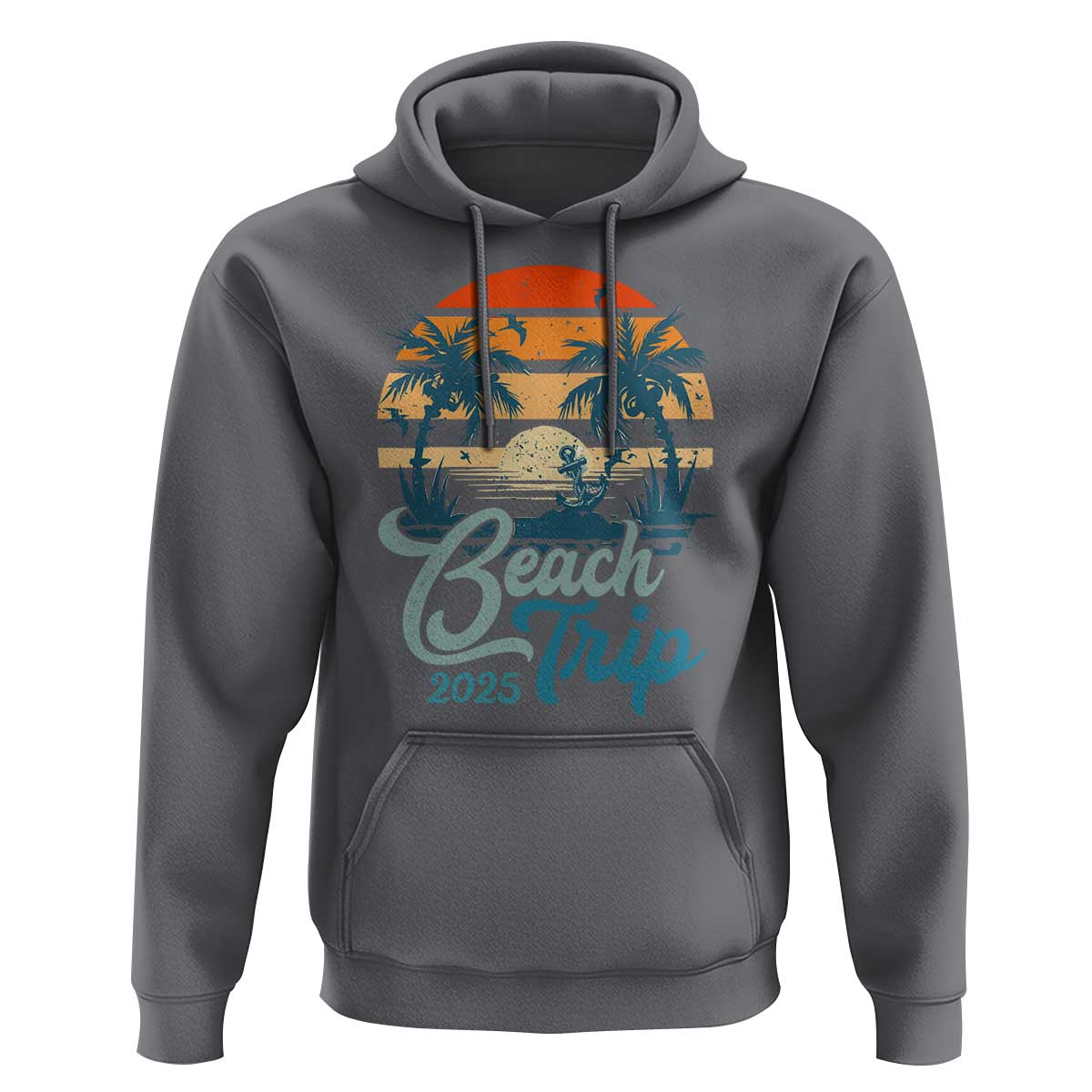 Beach Trip 2025 Hoodie Summer Vacation Vintage 70's Retro TS10