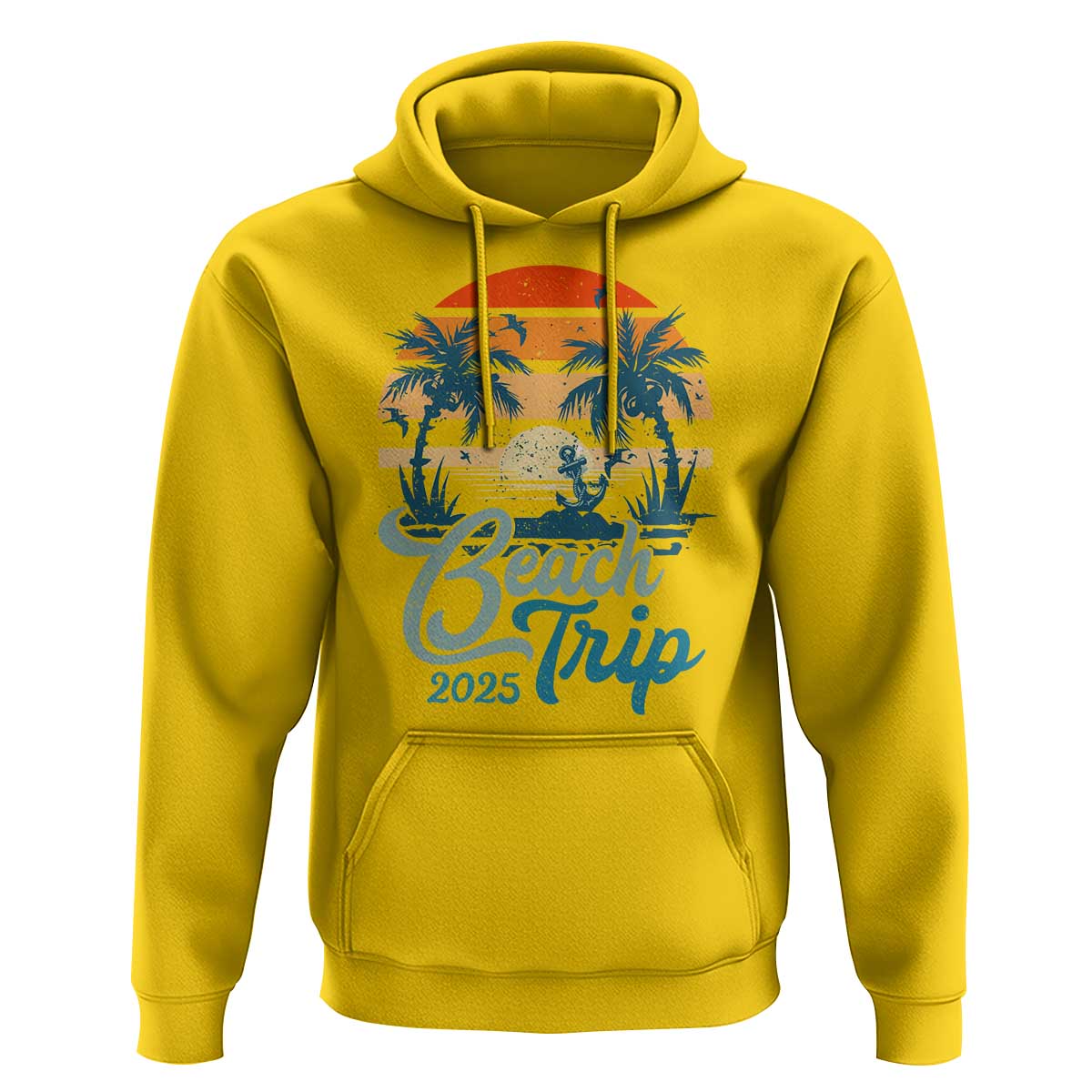 Beach Trip 2025 Hoodie Summer Vacation Vintage 70's Retro TS10