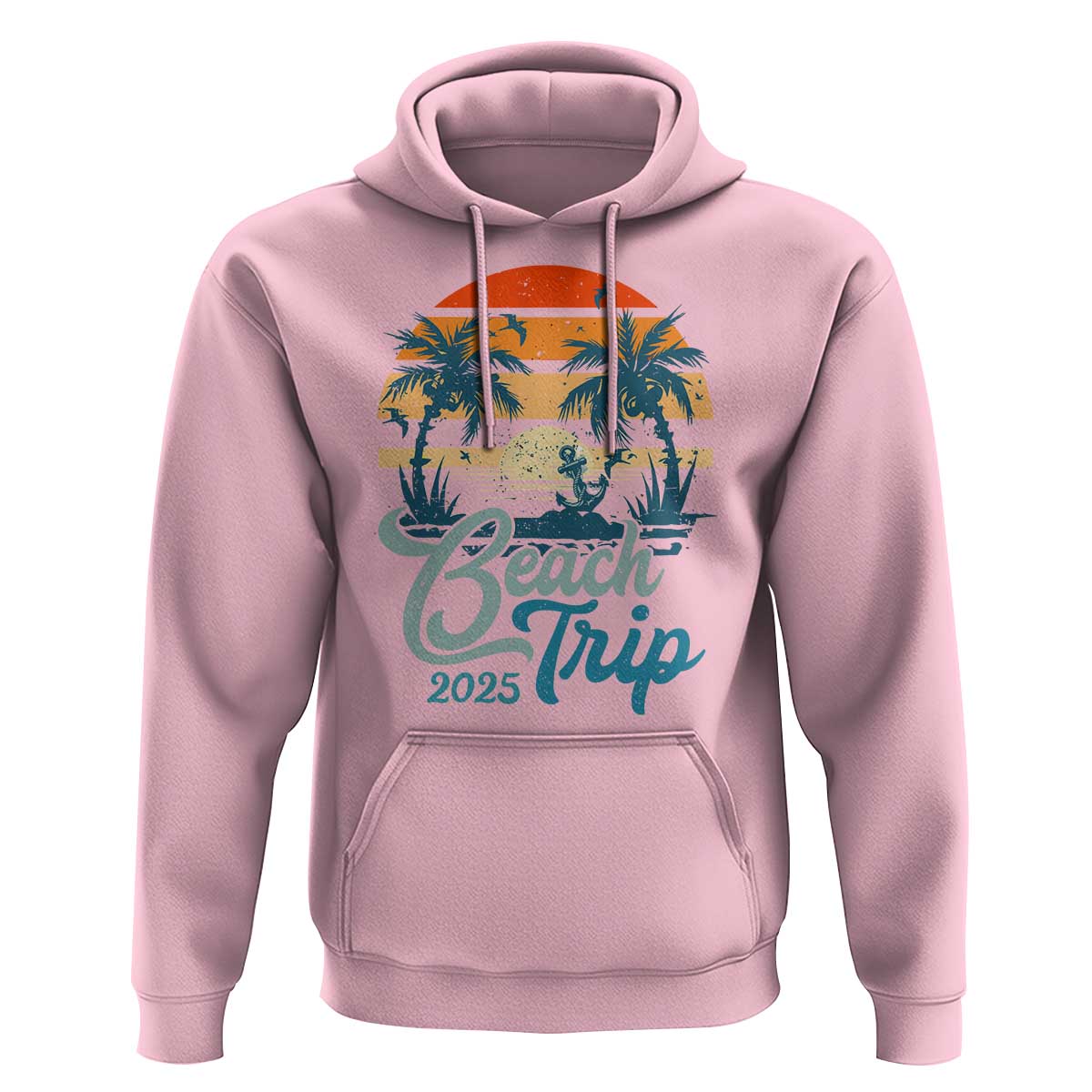 Beach Trip 2025 Hoodie Summer Vacation Vintage 70's Retro TS10