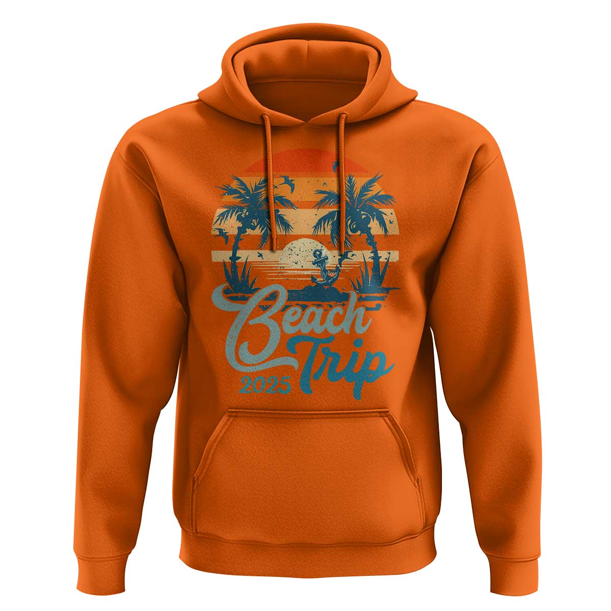 Beach Trip 2025 Hoodie Summer Vacation Vintage 70's Retro TS10
