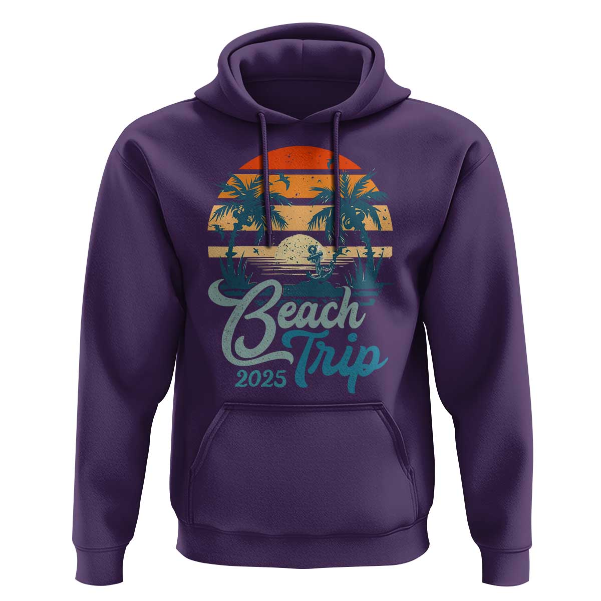 Beach Trip 2025 Hoodie Summer Vacation Vintage 70's Retro TS10