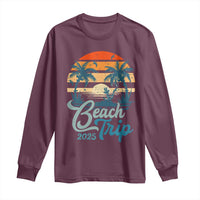 Beach Trip 2025 Long Sleeve Shirt Summer Vacation Vintage 70's Retro TS10