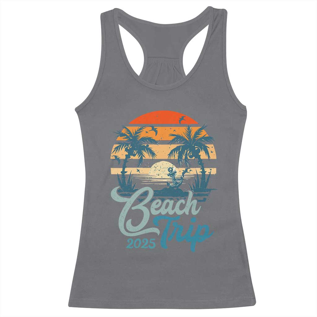 Beach Trip 2025 Racerback Tank Top Summer Vacation Vintage 70's Retro TS10