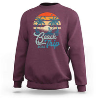 Beach Trip 2025 Sweatshirt Summer Vacation Vintage 70's Retro TS10