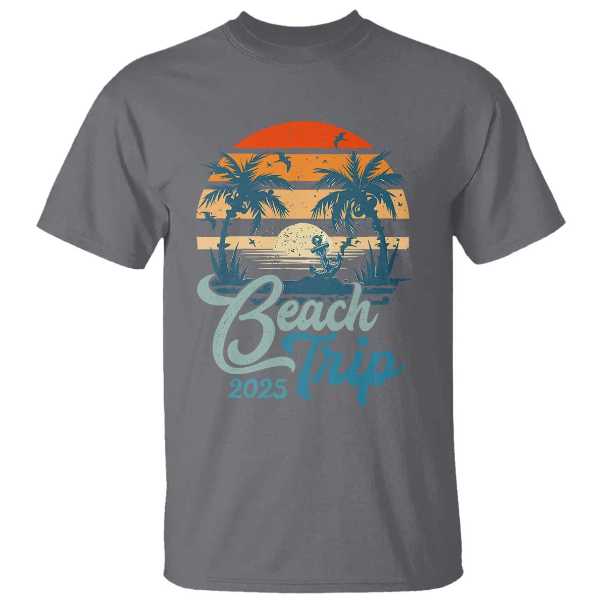 Beach Trip 2025 T Shirt Summer Vacation Vintage 70's Retro TS10