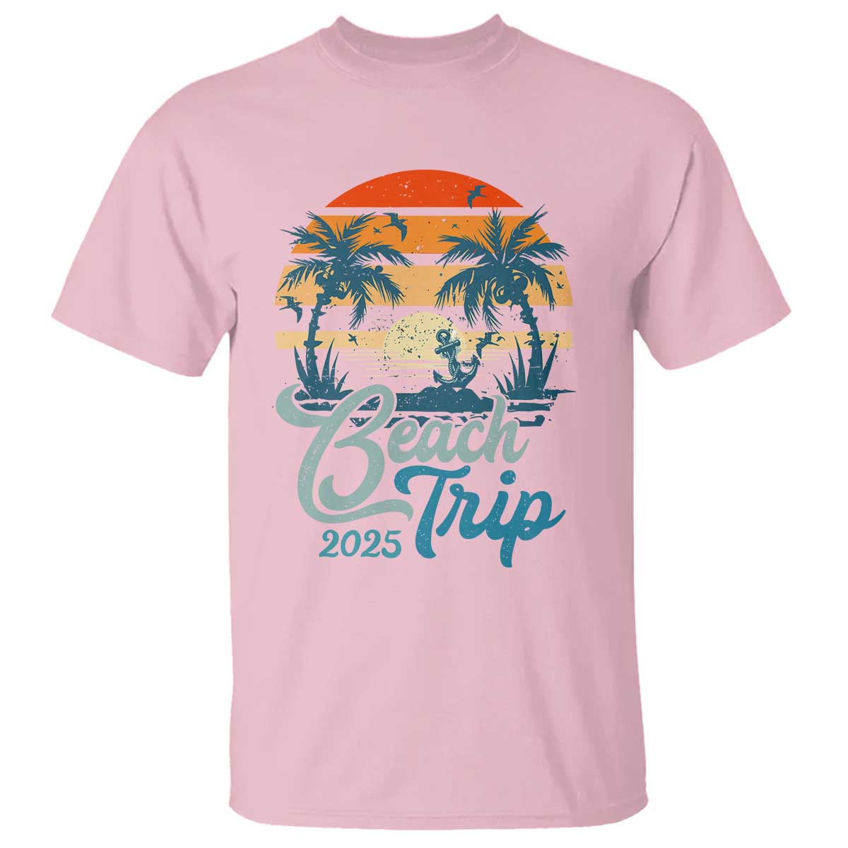 Beach Trip 2025 T Shirt Summer Vacation Vintage 70's Retro TS10