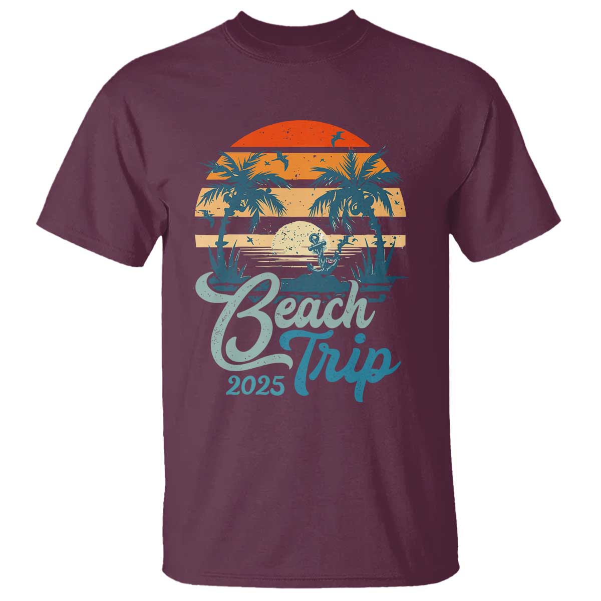 Beach Trip 2025 T Shirt Summer Vacation Vintage 70's Retro TS10