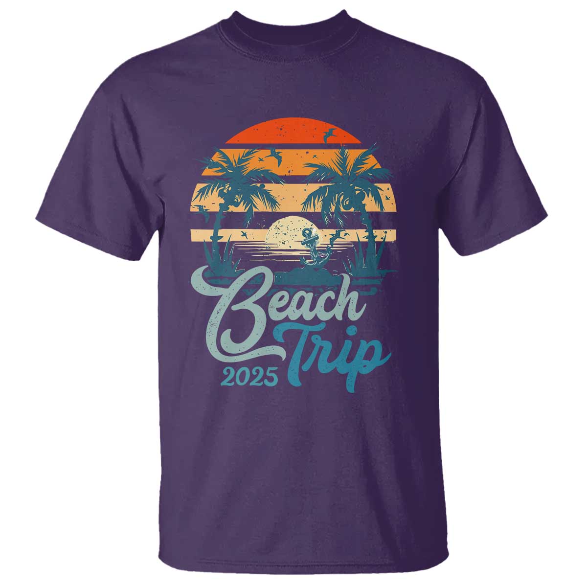 Beach Trip 2025 T Shirt Summer Vacation Vintage 70's Retro TS10