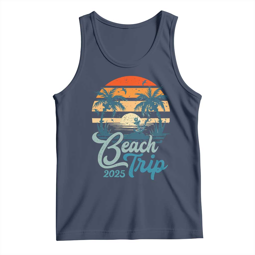 Beach Trip 2025 Tank Top Summer Vacation Vintage 70's Retro - Wonder Print Shop