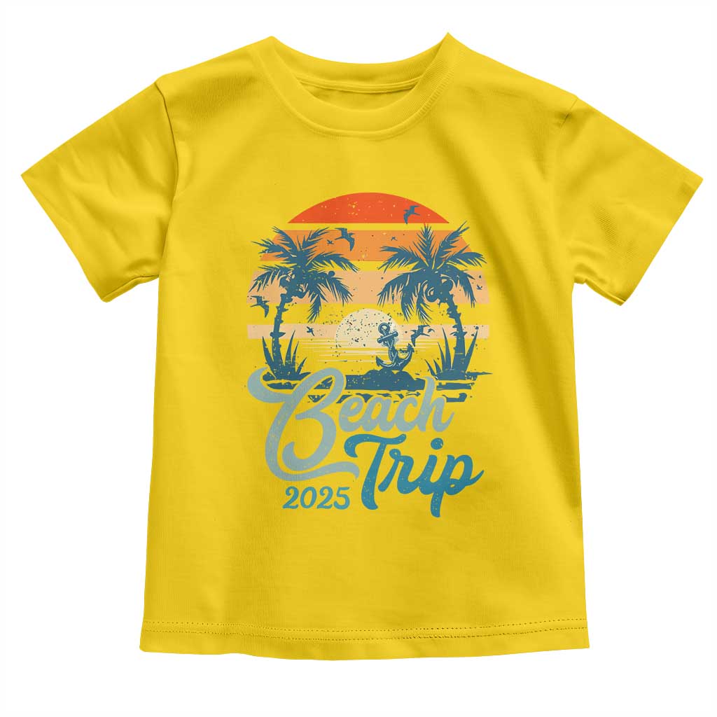 Beach Trip 2025 Toddler T Shirt Summer Vacation Vintage 70's Retro TS10