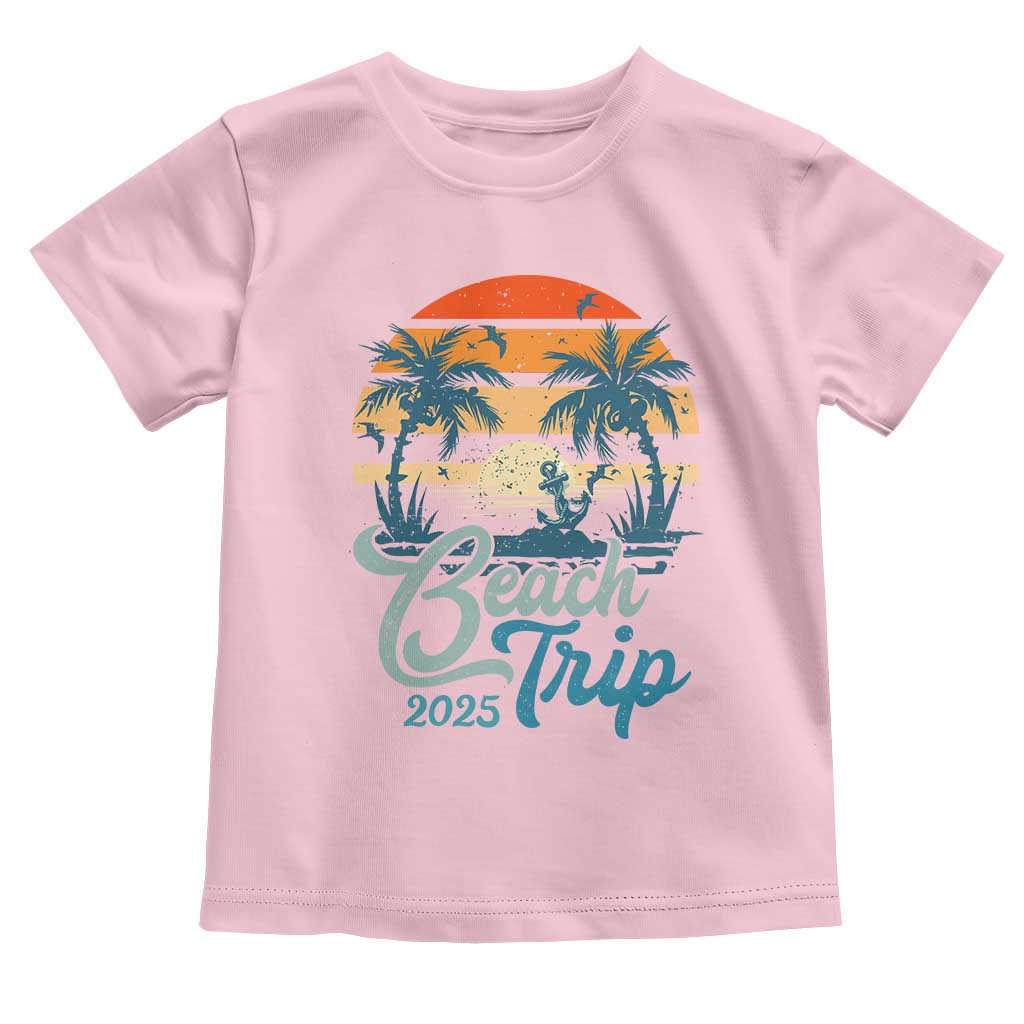 Beach Trip 2025 Toddler T Shirt Summer Vacation Vintage 70's Retro TS10