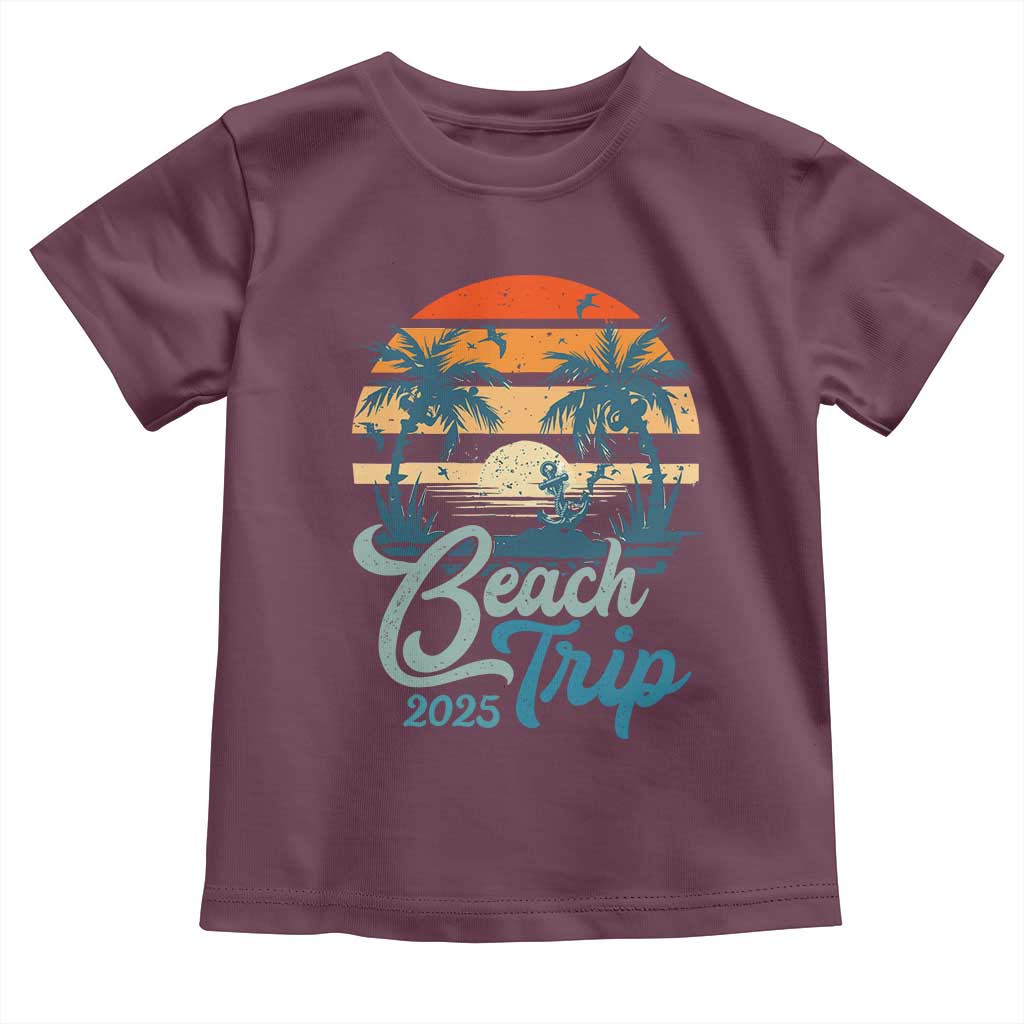 Beach Trip 2025 Toddler T Shirt Summer Vacation Vintage 70's Retro TS10