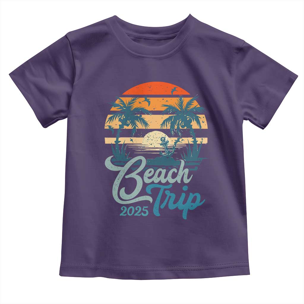 Beach Trip 2025 Toddler T Shirt Summer Vacation Vintage 70's Retro TS10