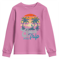 Beach Trip 2025 Youth Sweatshirt Summer Vacation Vintage 70's Retro TS10