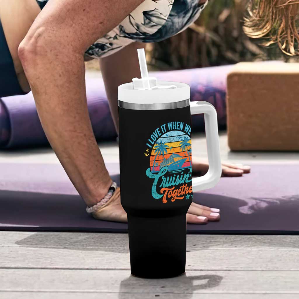 Cruising Matching Tumbler With Handle I Love It Cruisin Together Cruise Squad - Wonder Print Shop