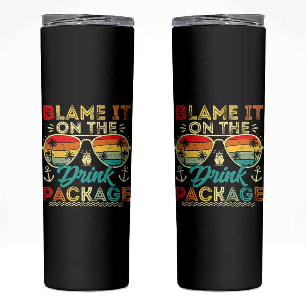 Funny Cruise Skinny Tumbler Blame it on The Cruise Package Cruising Matching - Wonder Print Shop