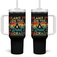 Funny Cruise Tumbler With Handle Blame it on The Cruise Package Cruising Matching - Wonder Print Shop