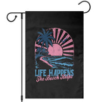 Life Happens The Beach Helps Garden Flag Retro Coastal Ocean Therapy Cute Summer Vibes - Wonder Print Shop