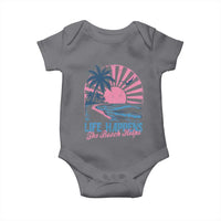 Life Happens The Beach Helps Baby Onesie Retro Coastal Ocean Therapy Cute Summer Vibes - Wonder Print Shop