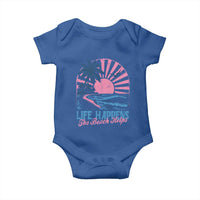 Life Happens The Beach Helps Baby Onesie Retro Coastal Ocean Therapy Cute Summer Vibes - Wonder Print Shop