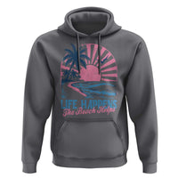 Life Happens The Beach Helps Hoodie Retro Coastal Ocean Therapy Cute Summer Vibes - Wonder Print Shop