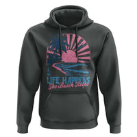 Life Happens The Beach Helps Hoodie Retro Coastal Ocean Therapy Cute Summer Vibes - Wonder Print Shop
