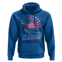 Life Happens The Beach Helps Hoodie Retro Coastal Ocean Therapy Cute Summer Vibes - Wonder Print Shop