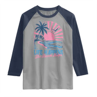 Life Happens The Beach Helps Raglan Shirt Retro Coastal Ocean Therapy Cute Summer Vibes - Wonder Print Shop
